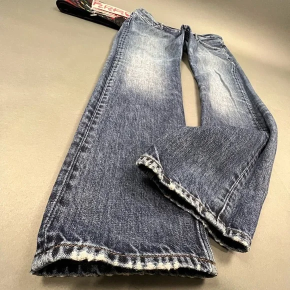 SOLD ARCHIVE 1 AllSaints Nash Iggy Fit Jeans Faded 34-36W Embroidered Denim - Picture 7 of 14